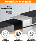 Cross-section view showing black metal and galvanization of 25 Pack 26 Inch Black Metal Deck Balusters Rectangular Stair Spindles For Deck Railing System.