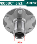 Front view of wheel hub from Front Wheel Hub Bearing Assembly Kit Pair Fits Toyota Tundra 2000 To 2006, Tacoma 1999 To 2004