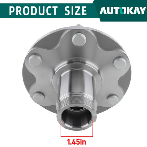 Front view of wheel hub from Front Wheel Hub Bearing Assembly Kit Pair Fits Toyota Tundra 2000 To 2006, Tacoma 1999 To 2004