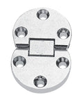 Built To Last Zinc Alloy Table Flap Hinges Set Of 2 For Furniture, Self Supporting Folding Hardware, 54x35x7 mm, shiny hinge top view.