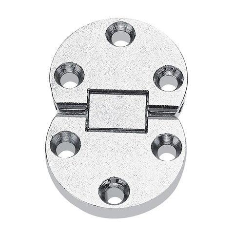Built To Last Zinc Alloy Table Flap Hinges Set Of 2 For Furniture, Self Supporting Folding Hardware, 54x35x7 mm, shiny hinge top view.