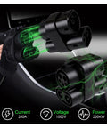 CCS1 To CCS2 EV DC Fast Charging Adapter 200A 1000V Electric Vehicle Converter Dongle in hand during charging.