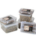 Deck Screws For Outdoor Wood And Fence, Tan, Rust Resistant Epoxy Coated with Over 1000 Hour Salt Spray, in plastic containers
