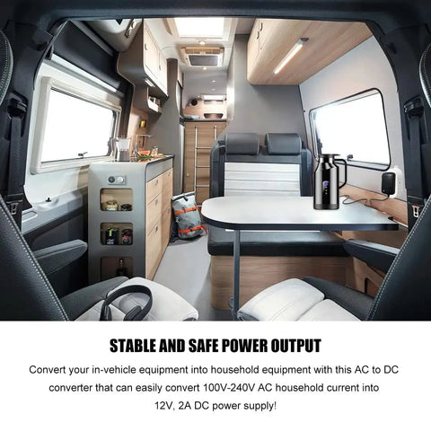 Heavy Duty AC To DC Power Converter Plug And Chug Adapter Hooks Directly In Car Cigarette Lighter Socket for household equipment.