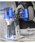 Gangsuqd Cordless Impact Wrench With Brushless Motor delivering high torque power, used for tightening bolts in vehicle repairs.