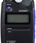 Pocket Size Light Meter Pro For Shooters With Quick Receiver Slide System Photo And Cine Modes Aperture Priority For Video Backlit Display Chest Pocket Ready Ideal For HD Cine And Everyday Shoots black Sekonic meter front view