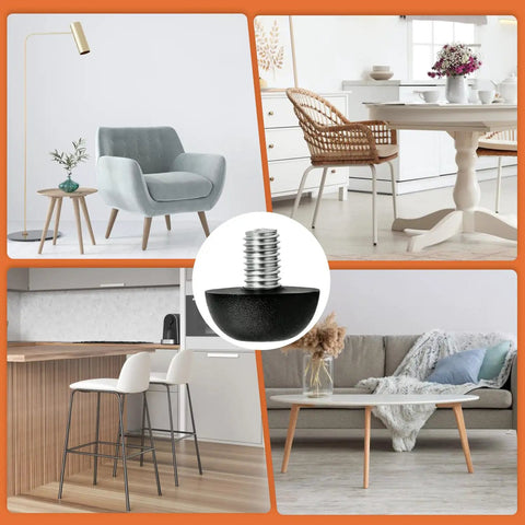 Upgrade Your Home Setup With Eight Piece Adjustable M8 Furniture Levelers Featuring Tough Stainless Steel Build Non Marking Nylon Base Smooths Wobbly Tables And Sturdy Desks in stylish furniture settings.