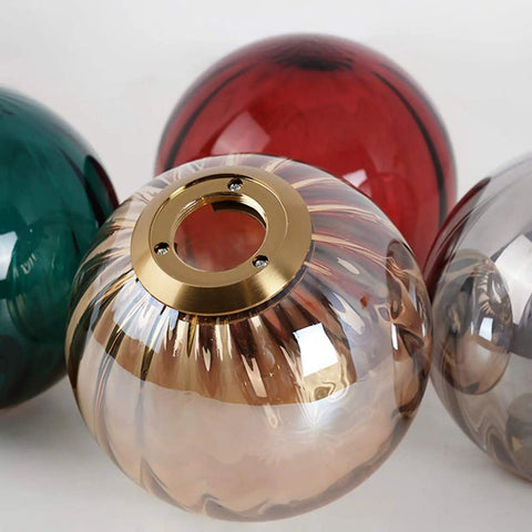 Amber glass spheres for Three Light Globe Amber Glass Pendant Lighting With E14 Socket Glass Hanging Lamp Chandelier Adjustable 47 Inch Wire Hardwired UL Certified For US CA 110V-140V Modern Gold Tone Finish Cozy Warm Glow Vibe