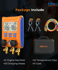 Wireless HVAC Manifold With Data Logging, Affordable Pro Tool For Pressure Hold Tests And Vacuum Leak Detection, Real Time Readouts, Easy To Use, Built For Professional Techs. Package includes manifold, clips, hoses, case