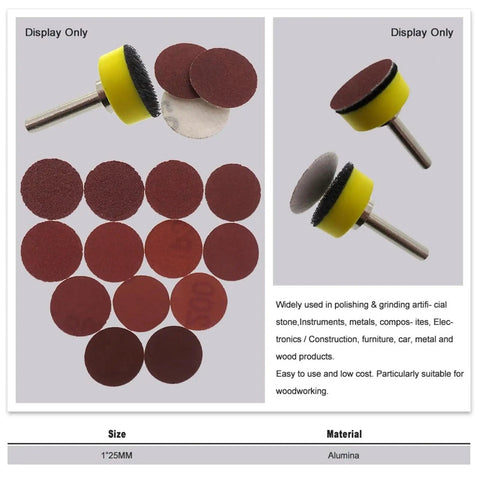 Twenty Piece Hook And Loop Sanding Discs With 40 To 2000 Grit Aluminum Oxide For Rotary Tools Smoothing Wood Metals And DIY Projects That Make Your Finish Look Totally Pro. Set of 12 sanding discs with rotary tool.