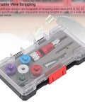 Badass Drill Wire Stripper Kit Cuts AWG 6 Through 14 Solid House Wiring Fast And Effortless showing versatile wire stripping tools in a clear case.