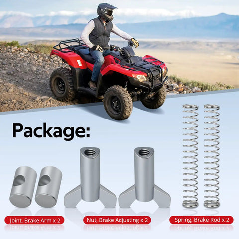 ATV rider with Rear Brake Adjuster Hardware Kit With Adjusting Nut For FourTrax Rancher Foreman Recon TRX ATV Models