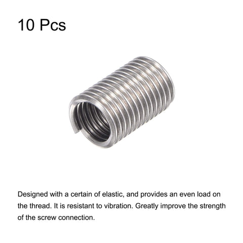 3/8-16 UNC Wire Thread Inserts, 2.5D Helical Coiled Type, 304 Stainless Steel Thread Repair Inserts For Screw Repair And Maintenance, Corrosion Resistant, Durable Steel Sheath, Set Of 10 Pieces.