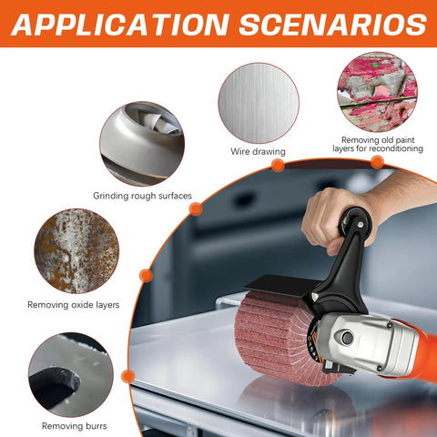 Application scenarios of the Six Piece Non Woven Wire Drawing Flap Wheel Set For Serious Burnishing And Polishing Jobs.