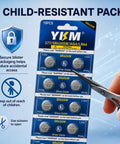 10 Pack Sr626sw And 377 Watch Batteries 1.55V Silver Oxide Button Cells in child-resistant packaging, showing secure blister design.