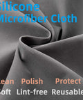 Miaozhun silicone gun cleaning cloth; gray microfiber, reusable, lint-free for firearms