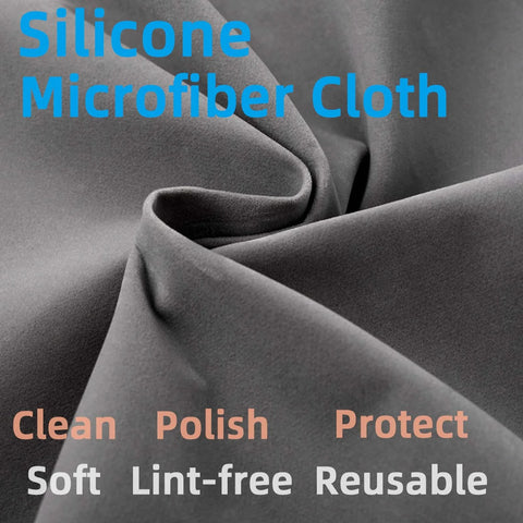 Miaozhun silicone gun cleaning cloth; gray microfiber, reusable, lint-free for firearms
