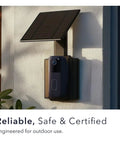Solar Charger For Blink Video Doorbell 2nd Gen With Triple Solar Panels And Built-In Battery installed on wall