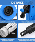 No Sweat Manual Lever Drum Pump for 55 Gallon Barrels showing 2 inch adapter, anti-siphon vent cap, and adjustable metal ring.