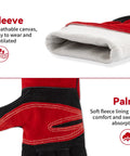 Close-up of Size M Welding Gloves For Women And Small Hands With Kevlar Reinforcement showing sleeve and palm details.
