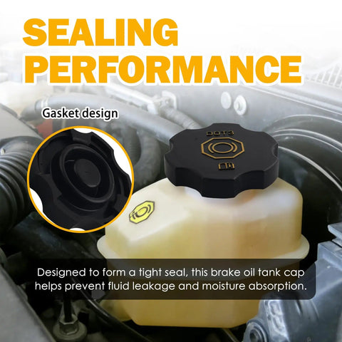 Brake Fluid Reservoir Cap Replacement With Rubber Gasket For Chevrolet Tahoe Suburban Silverado Colorado Traverse Volt And More GM Cars Durable Cap Seal Easy Install Leak Prevention OEM Style Fit Across GM SUV And Truck Line on engine reservoir