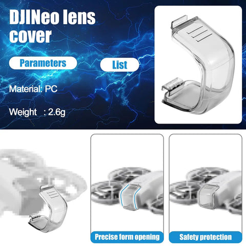 Anti Scratch Lens Cover For NEO Drone, Dustproof Protective Lens Cap, Gimbal Protector Shield In Transparent Black on display