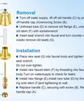 Gold Bathtub Shower Trim Kit For Price Pfister Valve, 2 Piece Knob Replacement Set installation guide and diagram