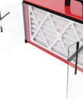 Shop Grade Workhorse Portable Tabletop Dust Collector With Knockout 725 CFM Suction And Variable Speed Motor Including HEPA Filter showing clear access panels and HEPA filter.