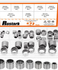 32 Piece Needle Roller Bearings Kit in 8 Sizes Chrome Steel Open End Drawn Cup Bearings for Machinery Automotive Use
