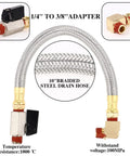 Automatic Drain Valve Kit For Air Compressors With Electronic Tank Drain, Braided Steel Hose, 1/4 Inch NPT Elbow Fittings, 110V AC Timed Drain System, Brass Construction For No Fuss Quick Tank Drain And Easy Maintenance