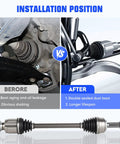 Honda Pilot And Acura MDX Front Left And Right CV Axle Shaft Assembly Replacement Pair Direct Fit For 2007-2011 3.5L 3.7L Driver And Passenger Side CV Joint Includes 66-4261 66-4262 2 Pack installed front axle view
