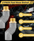 Two Pack Three Quarter Inch Fuel Hose Swivel 360 Degree With NPT Fitting For Fuel Transfer Pumps And Nozzles Connector For Fuel Hose Automotive Refueling Multi Plane, zinc alloy