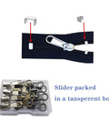 Universal Size 5 Zipper Slider Replacement Kit With 12 Sliders In Black Bronze Silver For Metal Plastic And Nylon Coil Zippers