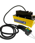 Beast Mode Industrial Grade Air Hydraulic Pump With 10,000 PSI Power And 3 Meter Remote Control Line featuring a yellow aluminum reservoir