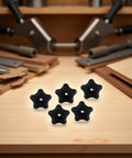 Five Pack Black Star Knobs For T Track Bolts And Feather Boards, 5/16-18 Female Thread, Clamping Knobs For Woodworking Jigs