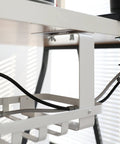 Heavy Duty Under Desk Cable Management Tray Designed As A Complete Game Changer For Crushing Cord Chaos Without Any Messy Drilling To Keep Your Workspace Looking Slick And Totally Stress Free In Matte White, mounted under a desk.