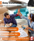 Two Pack 48 Inch Black Ceiling Fans With Lights And Remote Control, Reversible Blades, Dimmable 3CCT Lighting installation guide