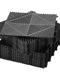 72 Pcs 12x12 Interlocking Garage Floor Tiles Drainage Flooring Tough As Nails Non Slip Polypropylene Easy Install For Garage Deck Pool Patio Shower Black Tiles