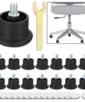 15 Pack Nylon Office Chair Glides Replacement Feet With 1.34 Inch Stem And 50mm Wheels Includes Wrench for smooth rolling