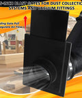 Badass Heavy Duty 2.5 Inch Dust Collection Blast Gate With Killer Airflow Control Design shows sliding gate for regulating airflow.