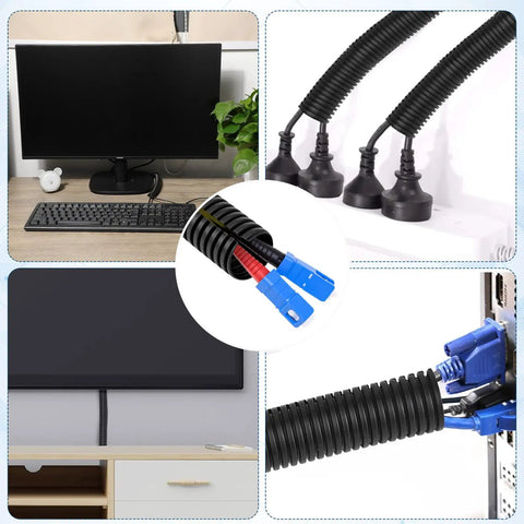 1 Inch Split Wire Loom Tubing Kit 60 Feet Total 2 Rolls Of 30 Ft Each Flexible Electrical Conduit Split Cable Sleeves