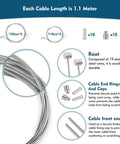 Premium Zinc Coated Bike Brake Cable Kit With Caps Set Includes 110cm And 150cm Cables Universal For Mountain Road BMX Bikes