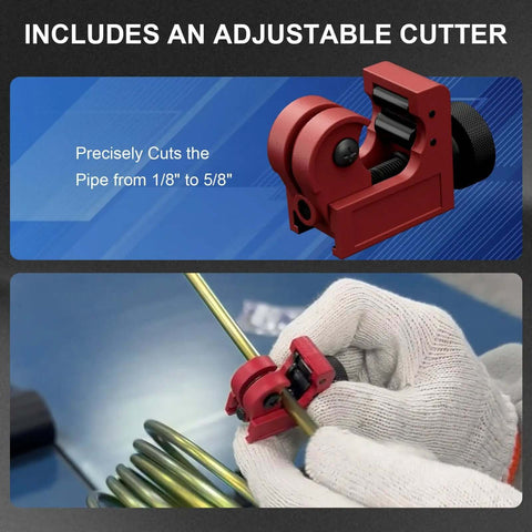 Adjustable cutter for Professional Brake Line Flaring Tool Kit For 45 Degree Single Bubble And Double Flare with wide compatibility