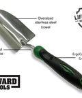 Bend-Proof Garden Trowel With Heavy-Duty Stainless Steel One-Piece Construction For Rocky And Heavy Clay Soil Oversized Head For Quick Digs