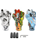Cool Fist Style Gear Shift Knob With Resin Mixed Pattern For Manual Cars Easy Grip Street Graffiti Design Upgrade Shifter Handle No Mod Needed, set of 3