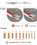 Image showing compatible wires for T Tap Wire Splice Connectors For 16 To 20 AWG No Stripping Quick Solderless Splitter