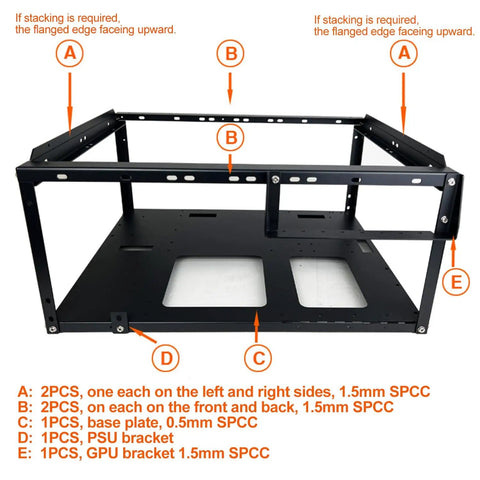Open Air Test Bench Computer Case For ATX And Micro ATX Motherboards, Open Frame DIY Stackable Techbench with SPCC panels
