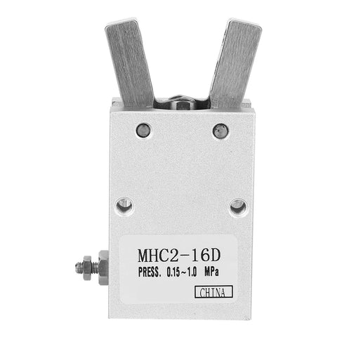 20mm Inner Diameter Wide Finger Parallel Pneumatic Gripper Air Operated With Industrial Cylinder front view aluminum