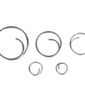 66 Piece Must Have Stainless Steel Cotter Ring Kit for Clevis Pins With All Popular Sizes Including Three Sixteenth Inch, Quarter Inch, Five Sixteenths Inch, Three Eighths Inch and Half Inch Rings displayed