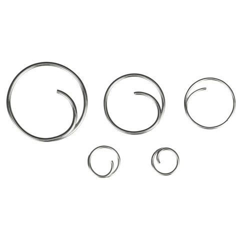 66 Piece Must Have Stainless Steel Cotter Ring Kit for Clevis Pins With All Popular Sizes Including Three Sixteenth Inch, Quarter Inch, Five Sixteenths Inch, Three Eighths Inch and Half Inch Rings displayed